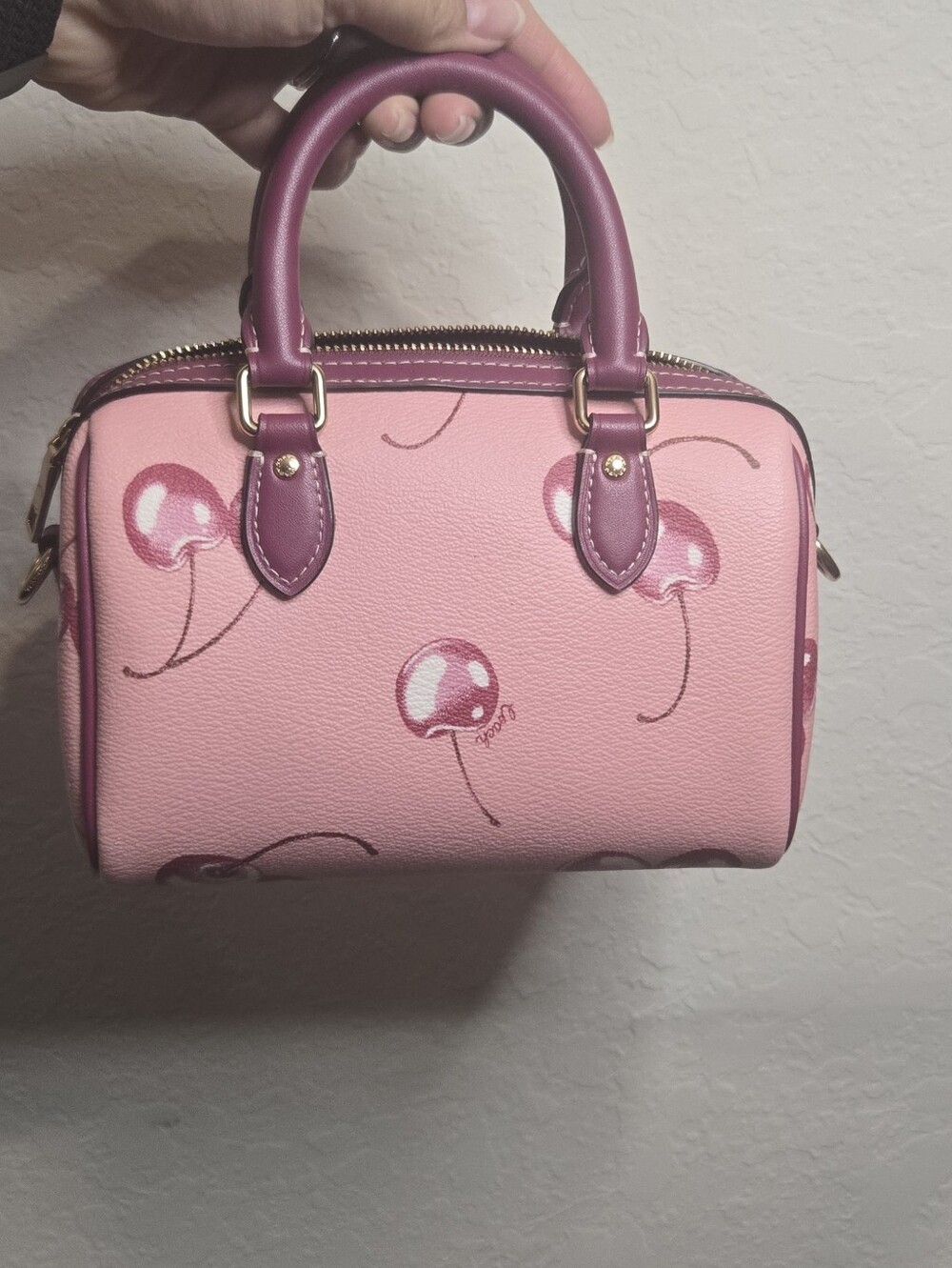 SOLD ON DEPOP Coach CR245 Mini Rowan Pink Cherry Satchel - Picture 3 of 10